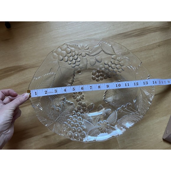 Studio Nova by Mikasa "CRYSTAL BERRIES" Large Oval Fruit Serving BOWL 14” - Picture 5 of 10